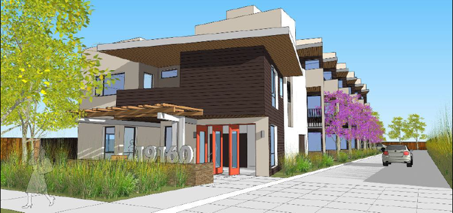 A computerized drawing of what the Veranda, a 19-unit affordable housing development located in Cupertino will look like after completion.